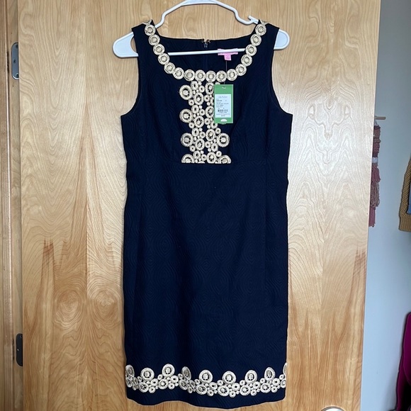 Lilly Pulitzer NEW navy jacquard shift dress - Picture 4 of 4